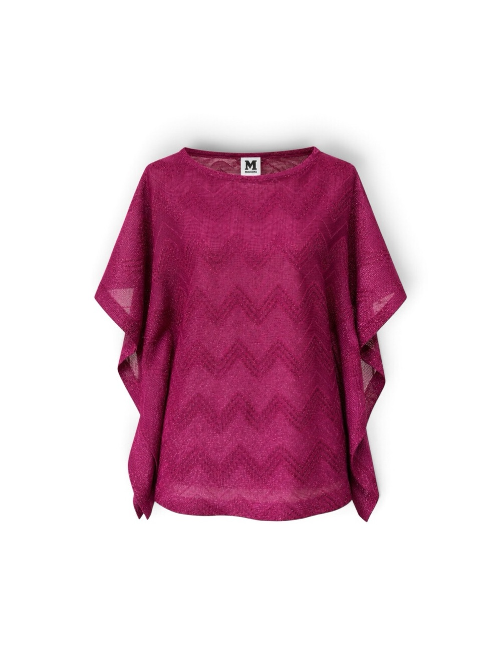 M Missoni Metallic Lurex Chevron Poncho Batwing Top NWT